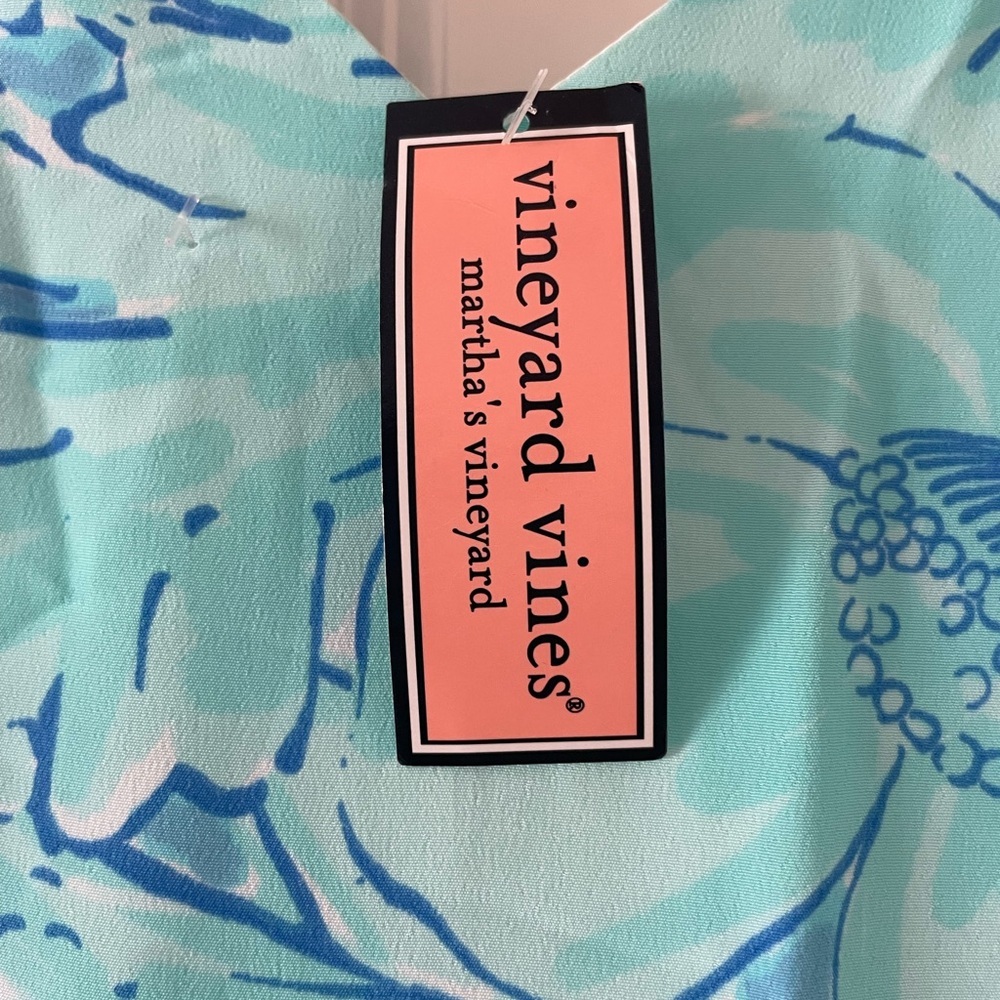 NWT Vineyard Vines Pampanga Maxi Dress in the Capri Blue Palm Leaf Size 2 - Picture 4 of 7